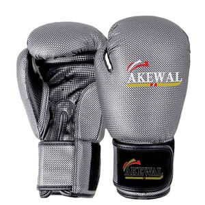 ถุงมือชกมวยผ้าเรยอนสีเทาคุณภาพสูงพร้อมโลโก้ออกแบบได้ตามต้องการ - Product Image 1