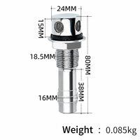 Aérateur de coque 16 mm à quatre trous en acier inoxydable 316 de qualité marine pour bateau et yacht, quincaillerie marine