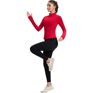 Chaqueta Deportiva Elástica para Mujer, Ligera, Top de Yoga con Cremallera Completa, Ropa de Entrenamiento Suave, Mezcla de Nailon y Elastano Cómoda - Product Image 5