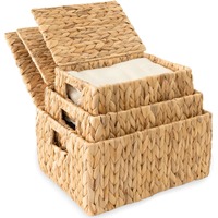 Set aus 3 Aufbewahrungsboxen für die Organisation zu Hause, handgefertigte Aufbewahrungsbox, umweltfreundlich, natürlich, Heim- und Wohnraumdekoration, Großhandel aus Vietnam