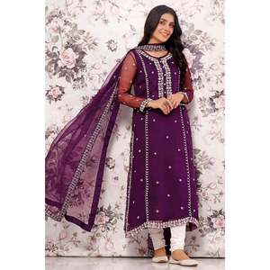 Conjunto de Traje para Mujer, Camisa Violet Mist, Dupatta y Pantalones - Product Image 1