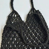 Sacs à bandoulière faits à la main en macramé personnalisés pour femmes sacs à main à fermeture ouverte avec doublure en coton/nylon/tissu pour voyage/shopping