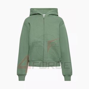 Sudadera con capucha de algodón grueso de 480 GSM para mujer, con cremallera completa, estilo urbano, para invierno, fabricante OEM de marca privada - Product Image 6