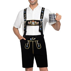 Short en cuir bavarois personnalisé Lederhosen traditionnel allemand avec broderie pour l'Oktoberfest et les festivals culturels - Product Image 1