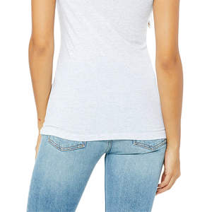 Camiseta de manga corta de Triblend para mujer, 50% poliéster, 25% Airlume, peinado y anillo, algodón, 25% rayón, 40, 3,8 oz, blanco - Product Image 5