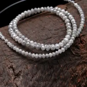 Lustre gris à facettes rond 4mm haute qualité pierre en vrac fabrication de bijoux perles en gros avec collier d'évaluation de tiers - Product Image 1