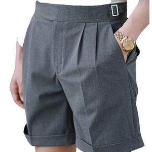 Pantalones cortos de lino y lana de pana informales elegantes sofisticados de alta calidad para hombres, pantalones transpirables antiarrugas para temporadas, pantalones hechos a medida - Product Image 5