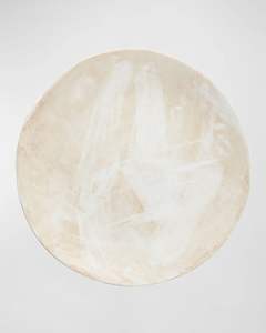 จานอาหารเซรามิกทำมือ ทรงกลม สีขาวเบจ ลายแปรง สไตล์มินิมอล จานเสิร์ฟแบบแบน คุณภาพดี ดีไซน์ทันสมัย - Product Image 3