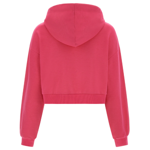 Sudadera Crop Top de Algodón Grueso para Mujer, Color Liso, Diseño Holgado con Cuello Alto, Novedad de Invierno, Moda Casual, 100% Algodón con Forro Polar en la Parte Delantera - Product Image 2