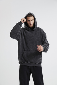 Sudadera con capucha de gran tamaño de peso pesado 350gsm 420gsm lavado ácido pesado Sudadera con capucha hombres LOGO personalizado en blanco 100 algodón totalmente Sudadera con capucha francés Terry - Product Image 6