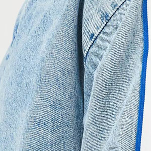 Personnalisé de haute qualité lavé à l'acide surdimensionné en toile dégradée sweat à capuche avec cordon de serrage fermeture éclair denim soleil délavé veste hiver - Product Image 5