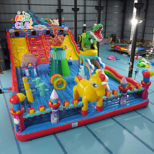 Gran <span class=keywords><strong>Parque</strong></span> Inflable Obstáculos PVC con Dobles Toboganes y Escalada para Eventos Comerciales y Entretenimiento Exterior - Product Image 2
