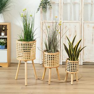 Unique Design Jute Rope Handwoven <b>Planters</b> <b>Pot</b> Basket Wicker Plant <b>Pot</b> with Stand for Indoor and Outdoor Decor - Product Image 2