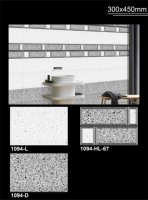 Carreaux muraux en céramique aspect brique 3D 300x450mm, texture solide brillante, antibactériens, design moderne, noir, pour usage intérieur/extérieur