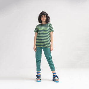 Nueva llegada de alta calidad, camiseta de manga corta con logotipo personalizado, cuello redondo, Color sólido, para mujer, en diferentes colores, logotipo personalizado - Product Image 4