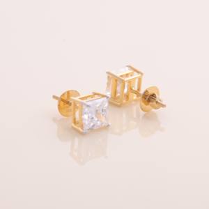 Pendientes de Diamante Cultivado en Laboratorio de 4.06ct, Corte Princesa, Oro Amarillo, Blanco y Rosa de 9K, Joyería Solitaria - Product Image 4