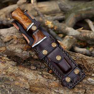 Cuchillo de Caza de Acero de Damasco Hecho a Mano al por Mayor, Personalizado con Mango de Madera, para Supervivencia al Aire Libre, Campamento, Pesca, con Funda - Product Image 6