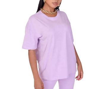 T-shirts personnalisés de grande taille imprimés en lettres à col rond pour femmes T-shirts de loisirs décontractés en vrac en coton pour femmes - Product Image 5