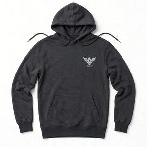 Sweat-shirt à capuche pour homme avec cordon de serrage, poche kangourou, poignets côtelés, broderie frontale, style streetwear décontracté, respirant, 360g - Product Image 3
