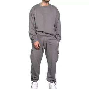 Survêtement de sport deux pièces en coton pour homme, tenue décontractée, tendance, logo personnalisé, produit Offre Spéciale - Product Image 1