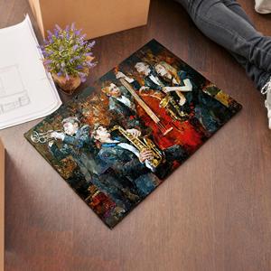 Alfombra con Estampado de Pintura de Músicos de Jazz, Alfombras de Violonchelo, Alfombra Africana, Alfombras Musicales, Alfombra Gobelino - Product Image 2