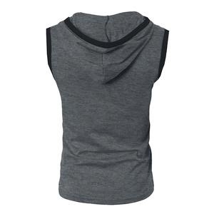 Débardeur sans manches décontracté pour homme, vêtements de fitness de couleur unie avec étiquette personnalisée, design ajusté pour l'entraînement d'hiver - Product Image 5