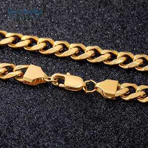 Hot Sale <b>14K</b> <b>Gold</b> Plated Cuban Link 925 Silver 9mm Moissanite Cuban Link chain Hip Hop <b>Necklace</b> - Product Image 4