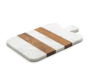Juego de tabla de cortar de mármol y madera rectangular sostenible Forma múltiple y material Diseño personalizado y forma Aspecto versátil - Product Image 1