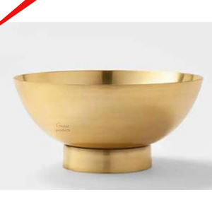 Cuenco para servir de acero inoxidable y metal con acabado dorado de nueva apariencia para restaurante y bar de hotel - Product Image 1