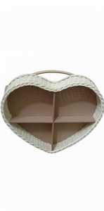 Panier de rangement en rotin en forme de cœur moderne, fait à la main, de qualité supérieure, écologique, design tissé naturel pour la décoration de la maison, stockage des aliments - Product Image 3
