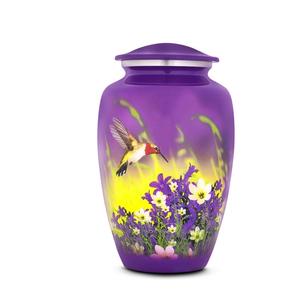 Urnas de cremación conmemorativas de colibrí para cenizas humanas Aluminio púrpura para adultos Recuerdos Urnas para mamás Urnas funerarias - Product Image 3