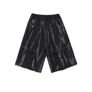 Ensemble de shorts délavés à l'acide de style rue pour hommes, survêtement écologique avec logo personnalisé des fabricants - Product Image 2