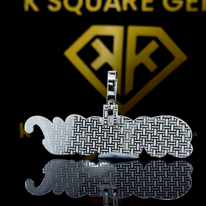 Pendentif Hip Hop Moissanite pour hommes personnalisé avec lettre Bijoux Hip Hop de glace pour enfants - Product Image 3