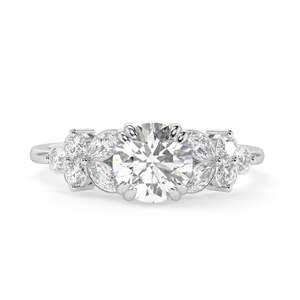 Anillo de Compromiso con Corte Redondo de 1.00CT, Estilo Racimo, con Plata 925 y Engaste de Oro Rosa para Mujer - Product Image 5