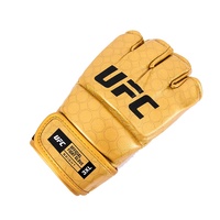 Gants de MMA imprimés or UFC Fighting Champ, vente chaude 2025, logo personnalisé, entraînement de kickboxing, demi-doigts, sport de combat, grappling