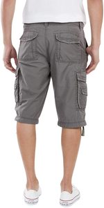 Pantalones cortos hasta la rodilla para hombre, de algodón, con bolsillos grandes, clásicos - Product Image 2
