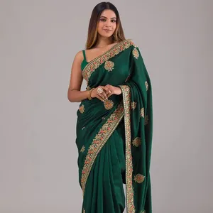 Designer Saree En U Is Een Beste Combinatie D Naam Keshav Priya Pure Zware Vichitra Zijden Stof Samen Met Designerdraden