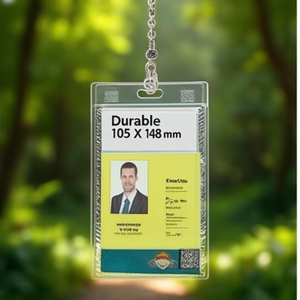 ที่ใส่ป้ายชื่อขนาด 105 x 148 มม. ทนทาน พร้อมคลิปหนีบสายผ้าสำหรับใส่บัตรธุรกิจ สายคล้องแบบโยโย่ใส - Product Image 3