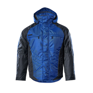 Blouson de moto coupe-vent bleu-gris pour homme, col montant, fermeture éclair, coupe classique, style motard, veste softshell - Product Image 3