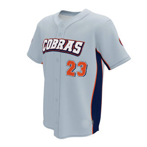 100% Polyester Mesh Solid Herren Baseball Uniform Sport Sommer Blank Schnellt rocknend Atmungsaktiv Lose Knopf verschluss Baseball Trikot - Product Image 3