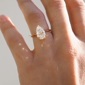 แหวนเพชรมออิสซาไนท์รูปลูกแพร์รูปลูกแพร์ยาวสำหรับผู้หญิงแหวนเจ้าสาวโมอิสซาไนต์ประกายเพชรสำหรับเธอขนาด2.60 CT - Product Image 4