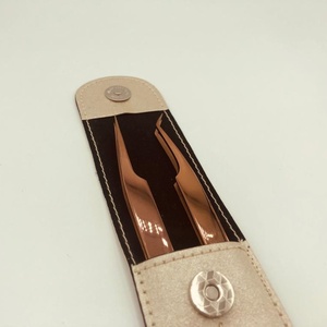 แหนบปลายต่อขนตาทำจากสแตนเลสแหนบปลายโค้งสีโรสโกลด์โลโก้ตามสั่ง OEM แบบกำหนดเอง - Product Image 6