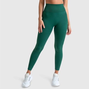 Mallas con logotipo personalizado para mujer, ropa deportiva de cintura alta para gimnasio, pantalones de Yoga con realce de glúteos, mallas de Yoga sin costuras con compresión elástica - Product Image 1