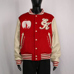 Custom Logo Baseball Varsity <b>Jacket</b> Chenille Embroidery <b>Patches</b> Wool Winter <b>Jacket</b> Streetwear Fashionable Men's Varsity <b>Jackets</b> - Product Image 1