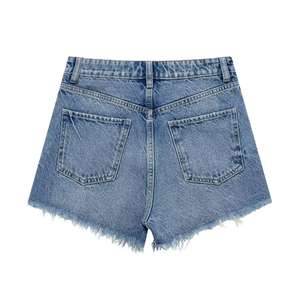 Boutique en gros 2024 été coréen mode Denim en détresse élastique surdimensionné femmes Shorts - Product Image 5