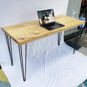140x60cm <b>Computer</b> <b>Desk</b> with 4cm Thick Pine Wood and Hairpin Iron Legs SPD68157 - Product Image 2