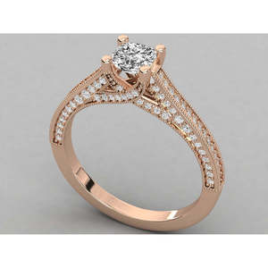 Anillo Solitario de Oro de 14K para Mujer con Diamante Cultivado en Laboratorio - Product Image 1