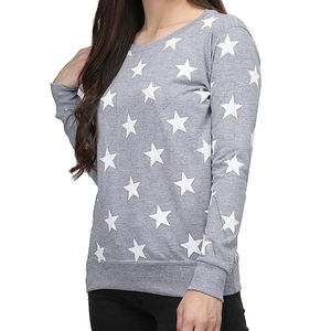 Sudadera hecha de poliéster y algodón para exteriores para adultos, Sudadera de cuello redondo impresa personalizada para mujer - Product Image 3