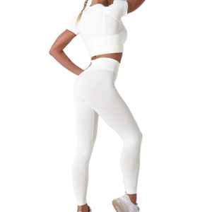 Women <b>Ladies</b> High Waisted Sports Yoga Pants Gym Fitness & Yoga Wear <b>Leggings</b> Set Workout Gym Fitness Clothing Women Yoga Sets - Product Image 2