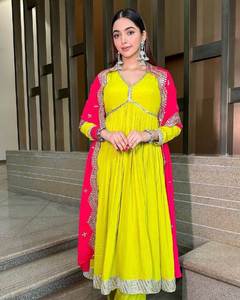 Vestido de fiesta de diseñador Heavy Fox Georgette-Pent Dupatta - Product Image 5